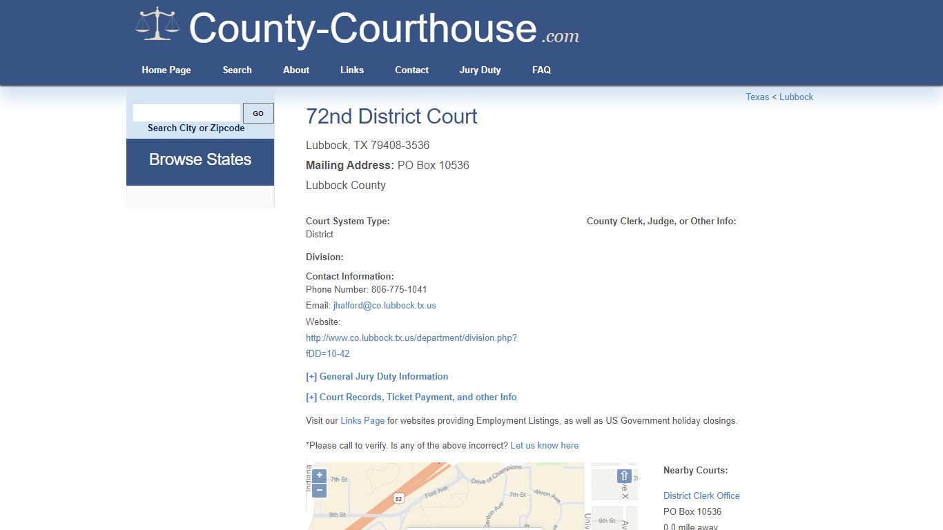 72nd District Court in Lubbock, TX - Court Information